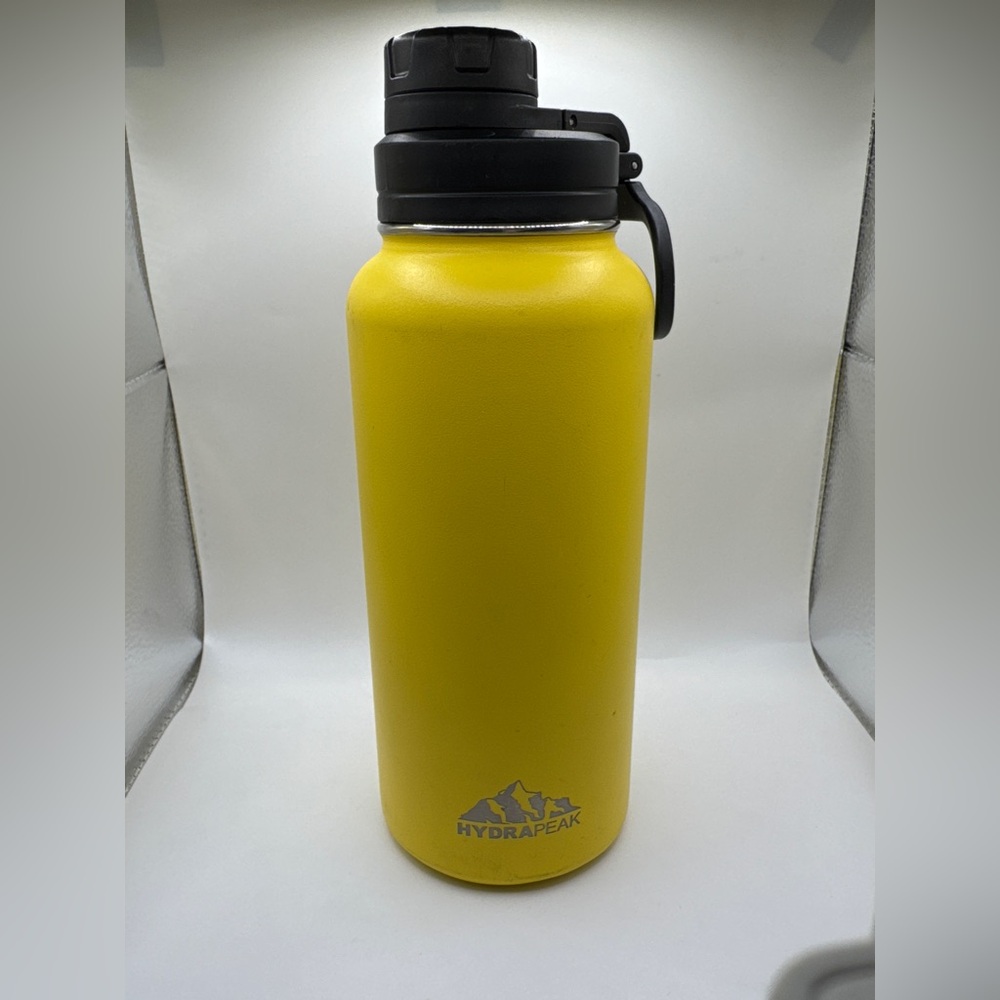 Hydrapeak Insulated Water Bottle Yellow w/ Flip Lid & Carry Handle